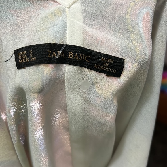 Zara Yellow Paisely V-neck Flowy Maxi Dress size Small - Picture 8 of 13